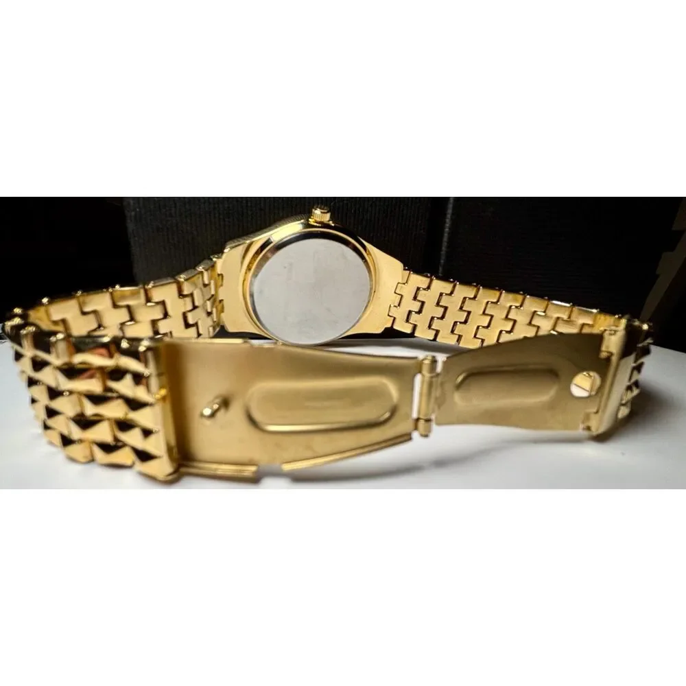 Rare Collector's Item – Steve Harvey Quartz Watch (Gold-Tone, Textured Dial)